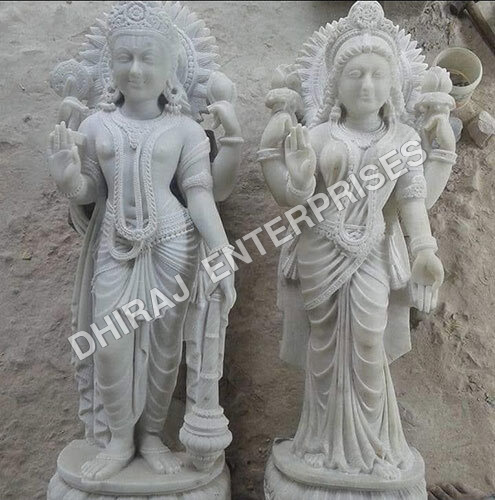 Royal Marble Latchmi Narayan 4 Feet Statue