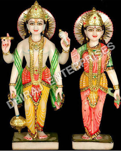4 Ft Latchmi Narayan Marble Statue