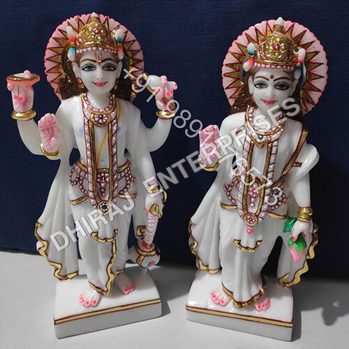 12 Inch Vishnu Latchmi Marble Murti 1