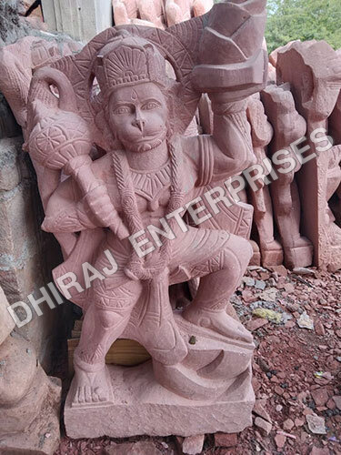 Red Stone Hanuman Ji 3 Feet To 6 Feet