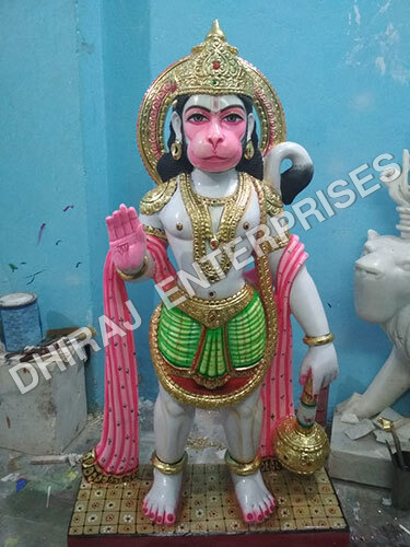 Makrana Marble Hanuman Ji Idol 4 Feet