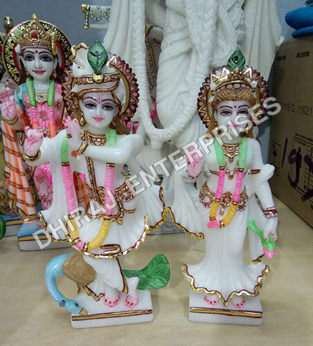18 Inch Radha Krishna Beautiful Murti Made In Marble