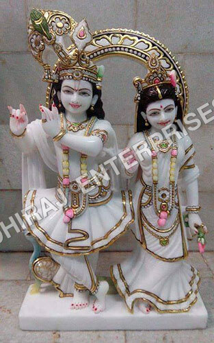 Composite Marble Idols - Color: White With Multi-Color Detailing