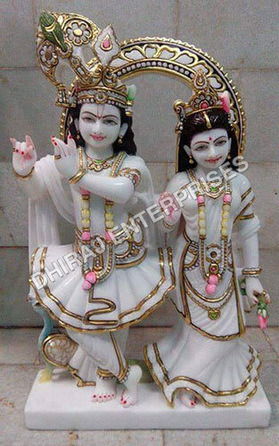 Composite Marble Idols - Color: White With Multi-Color Detailing