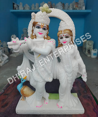 Vietnam Radha Krishna Murti Marble In 12 Inch