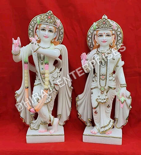 Handcrafted Radha Krishna 18 Inch Murti