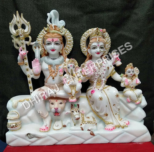 4 फीट के शिवपरिवार में रॉयल व्हाइट मार्बल