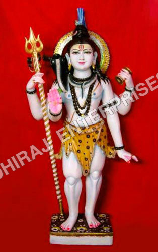 6 Ft Shiva Standing Idol In Marble