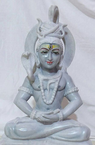 2ft Marble Meditating Shiva Murti