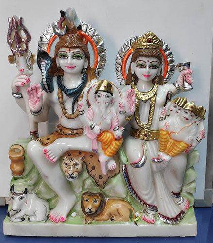 1 Feet Marble Shiv Parivar Murti