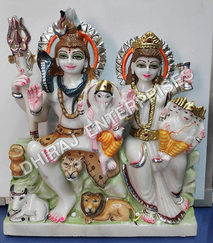 1 Feet Marble Shiv Parivar Murti