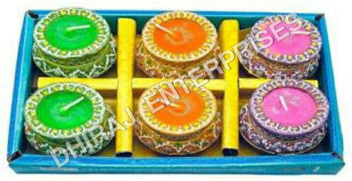 Handcrafted Wax Diyas 6 Pcs For Pooja