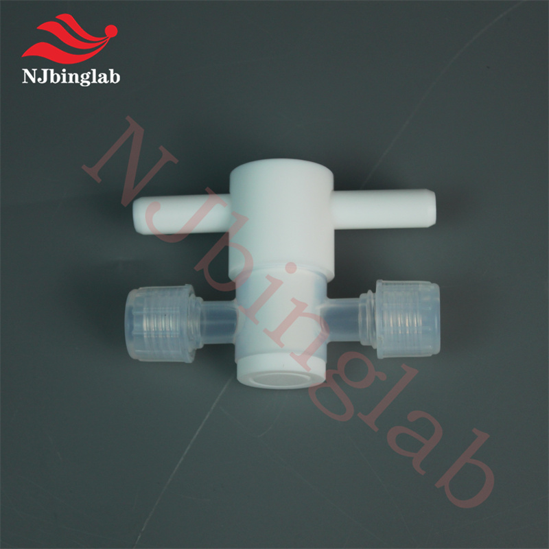 PFA 2-way valve, 10mm OD tube ports