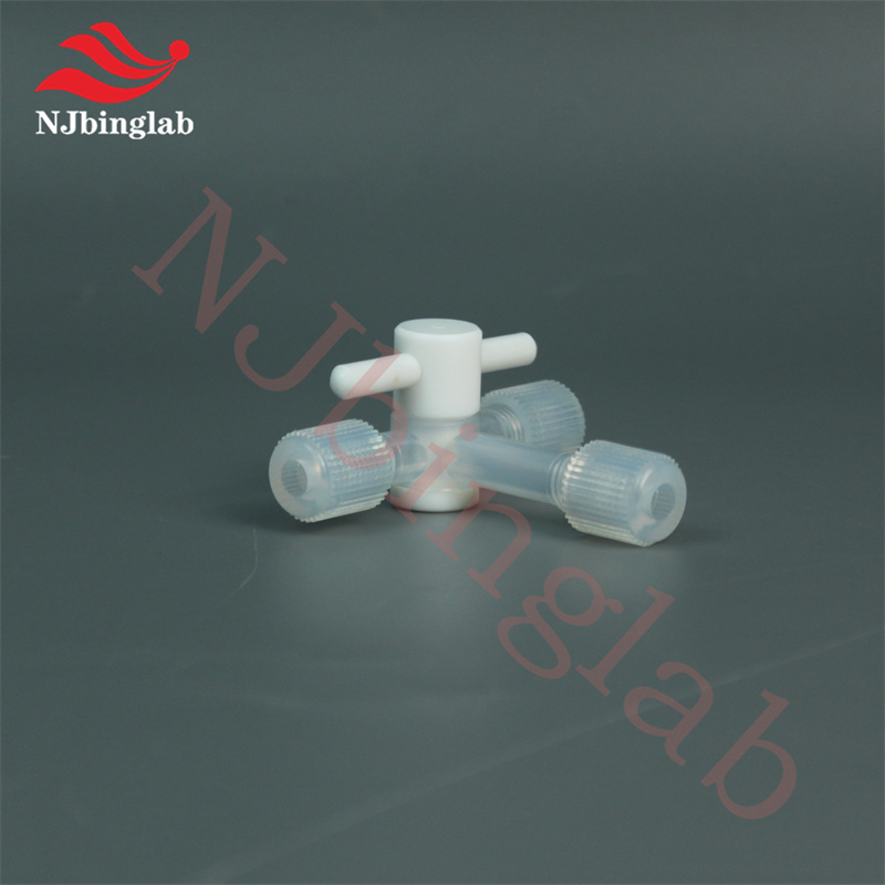 PFA 3-way valve, 1/4