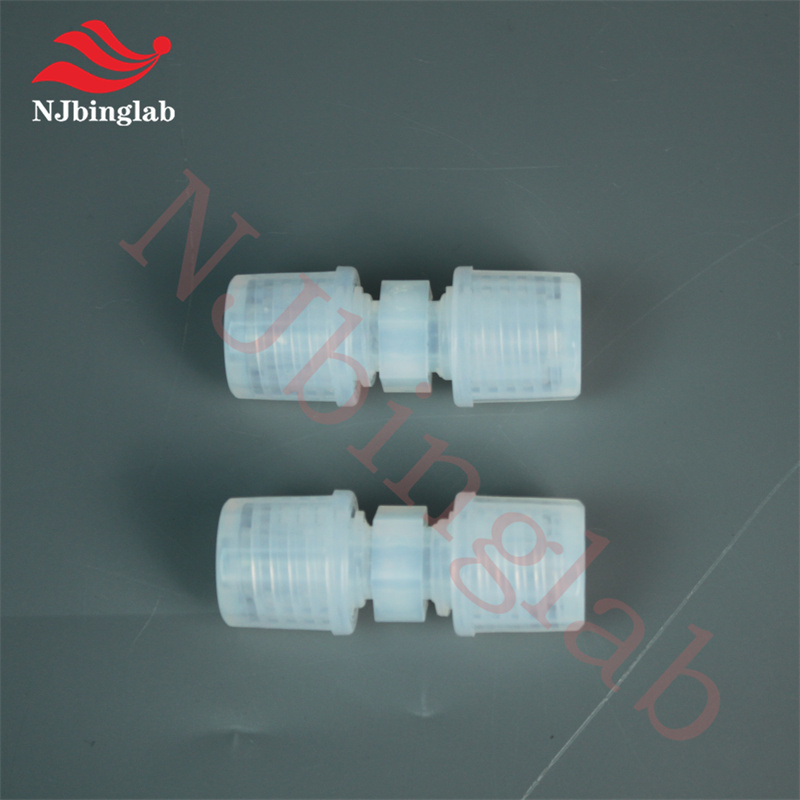 PFA 2-way fitting, 8mm OD tube ports