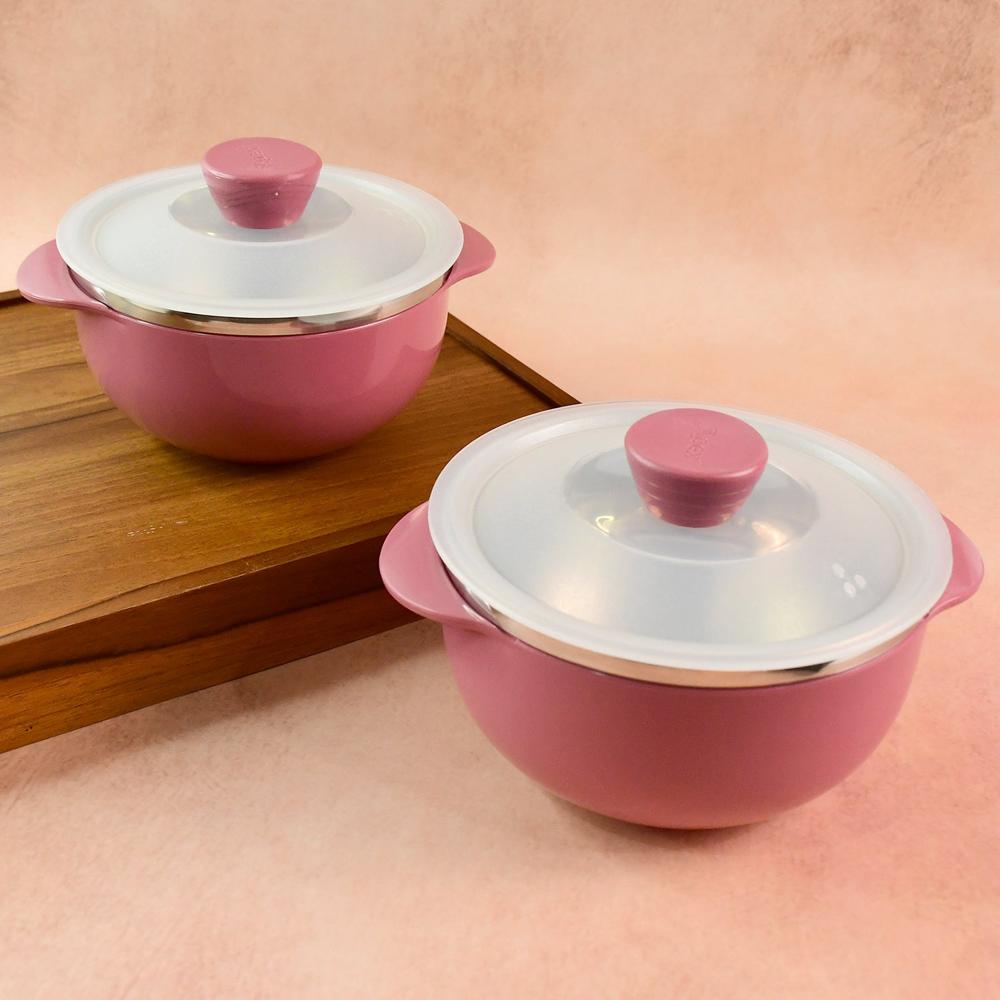 Apex Premium Plastic Serving Bowl Set With Lids (2 Pc) - Color: Mix