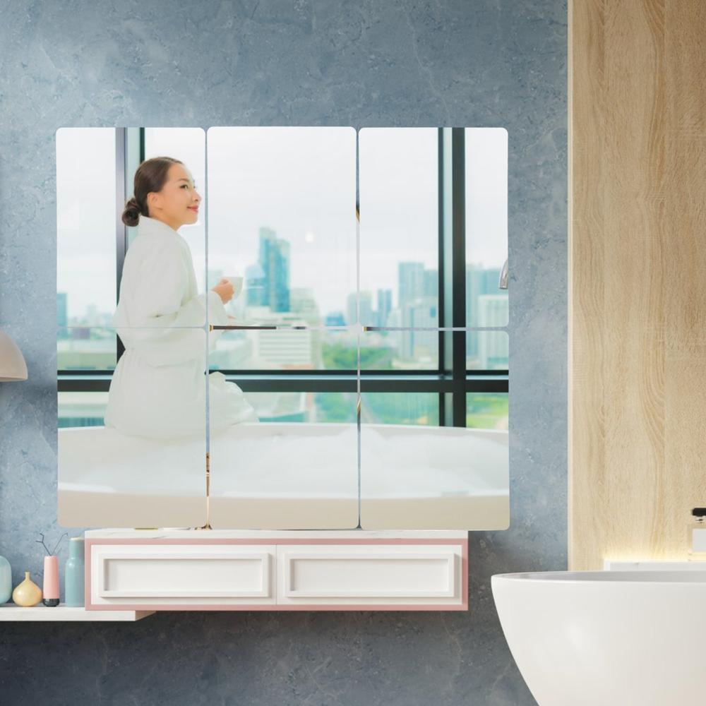 10PC BIG SQUARE ADHESIVE BATHROOM MIRROR WALL