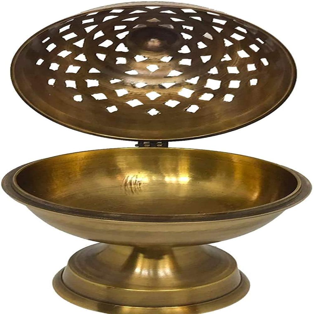 Brass Antique Dhuna Charcoal Burner Bakhoor Fumer Dhooni Dhoop Dani Dhuni
