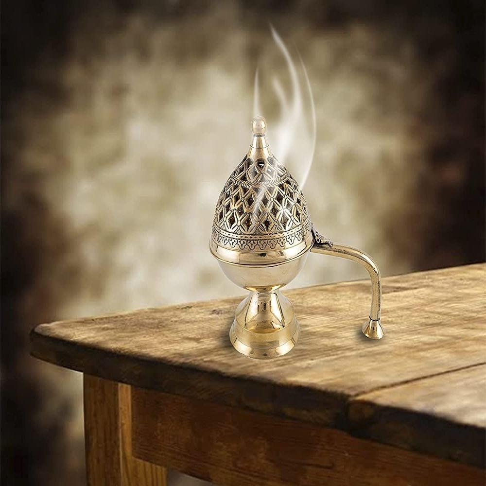 Brass Antique Dhuna Charcoal Burner Bakhoor Fumer Dhooni Dhoop Dani Dhuni