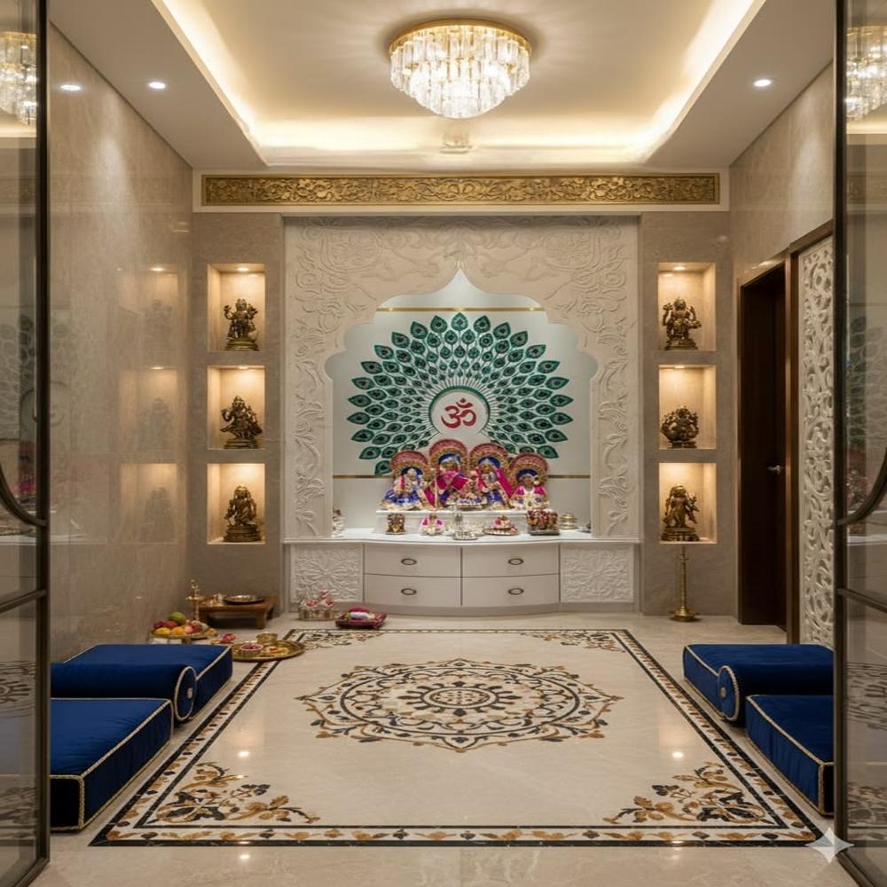 Indoor marble mandir