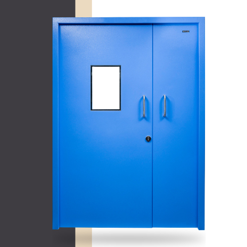 Blue Hinged Clean Room Door