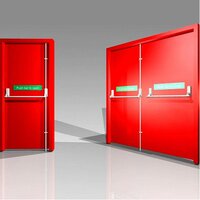 Steel Fire Exit Door - Color: Red