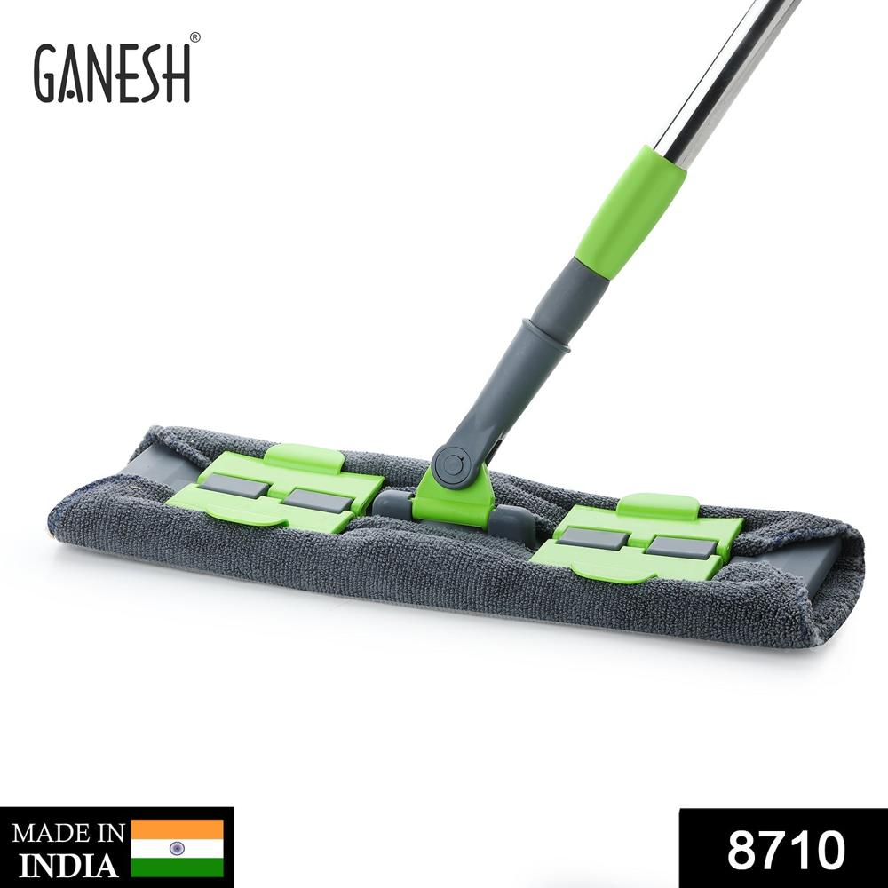 Multipurpose Wet and Dry Cleaning Microfiber Flat MOP Floor Cleaning Mop with , 360 Degree Rotating Head and Telescopic Handle Steel Rod Long Handle Dry Mops, Standard (1 Piece, Multi Colour)