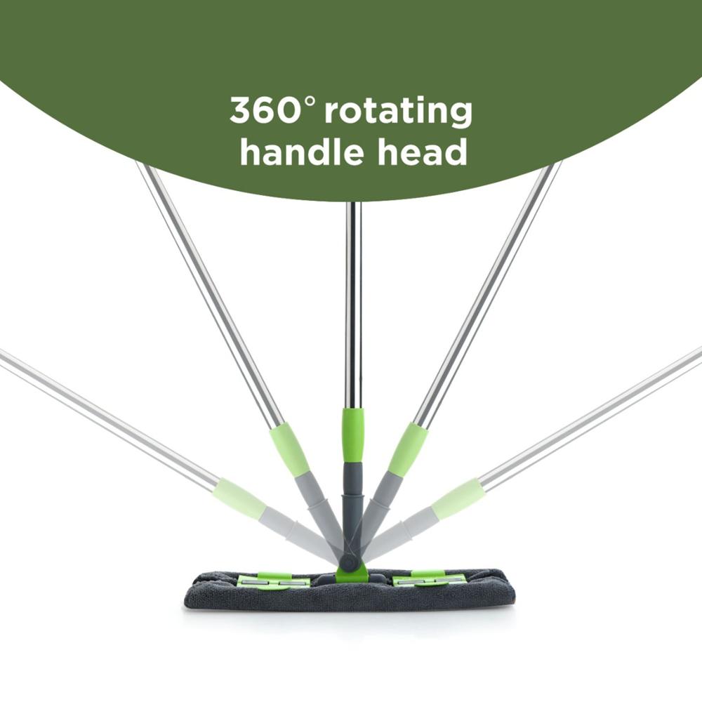 Multipurpose Wet and Dry Cleaning Microfiber Flat MOP Floor Cleaning Mop with , 360 Degree Rotating Head and Telescopic Handle Steel Rod Long Handle Dry Mops, Standard (1 Piece, Multi Colour)