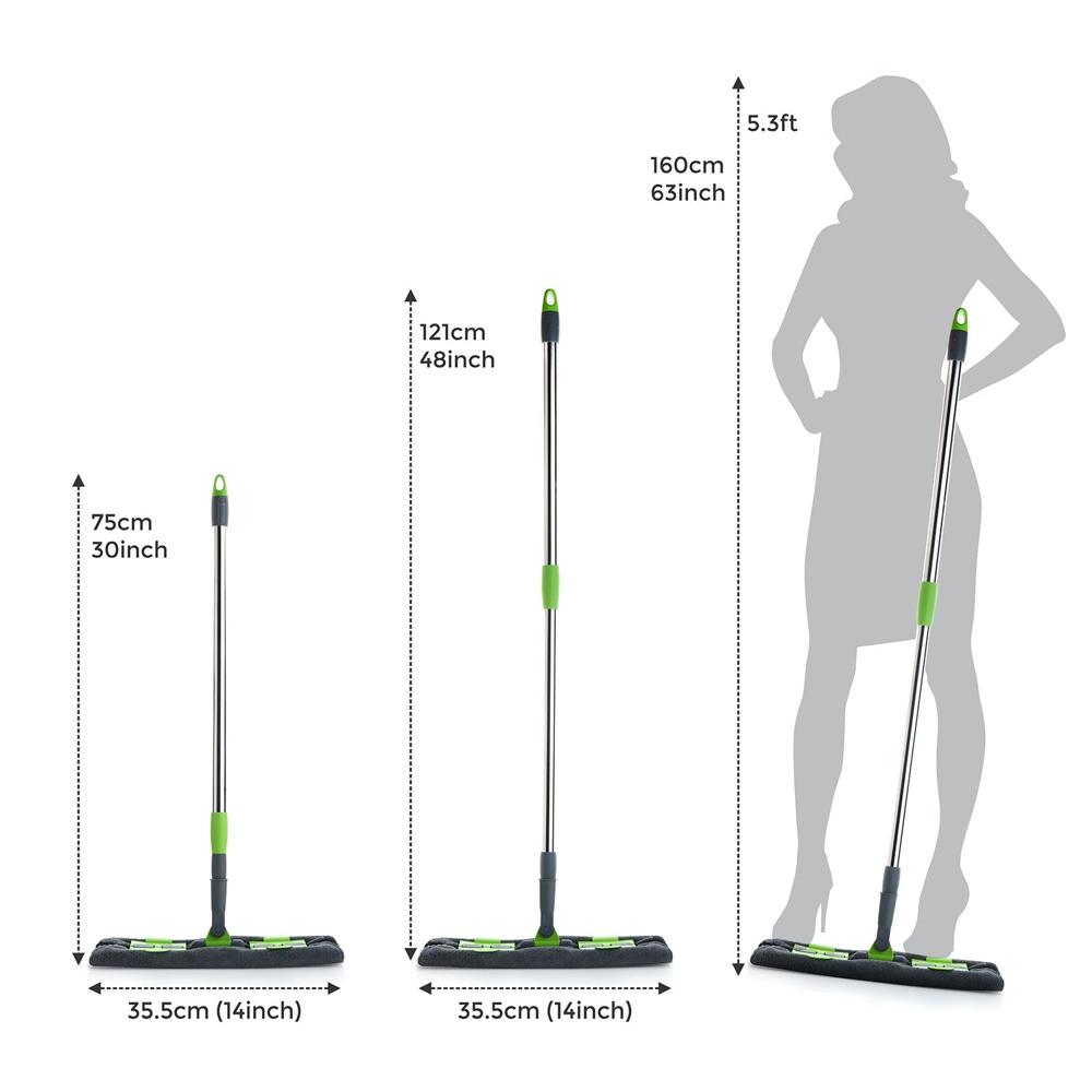 Multipurpose Wet and Dry Cleaning Microfiber Flat MOP Floor Cleaning Mop with , 360 Degree Rotating Head and Telescopic Handle Steel Rod Long Handle Dry Mops, Standard (1 Piece, Multi Colour)
