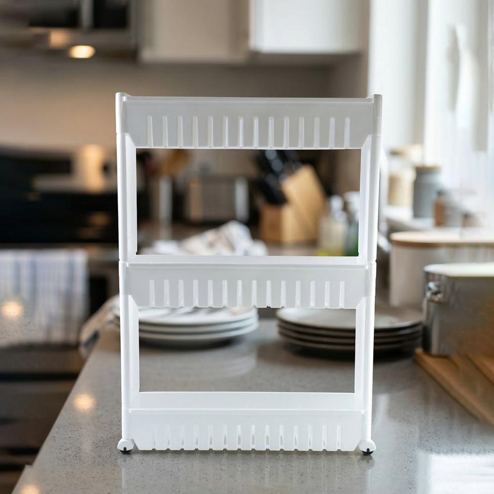 Prexo Multipurpose 3 Layer Kitchen Storage Rack Organizer - Color: Mix