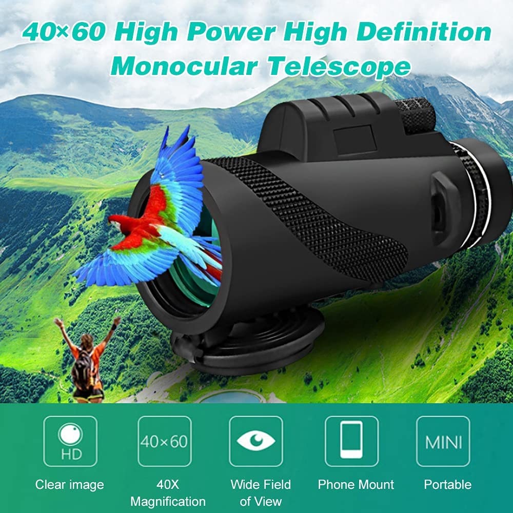 True Sense 40 x 60 Portable Monocular Telescope, MC-40X60