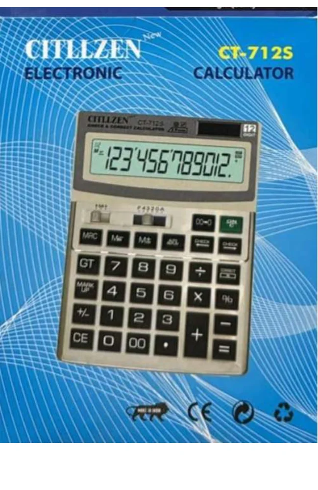 Citllzen CT-712S 12-digit Electronic Calculator.