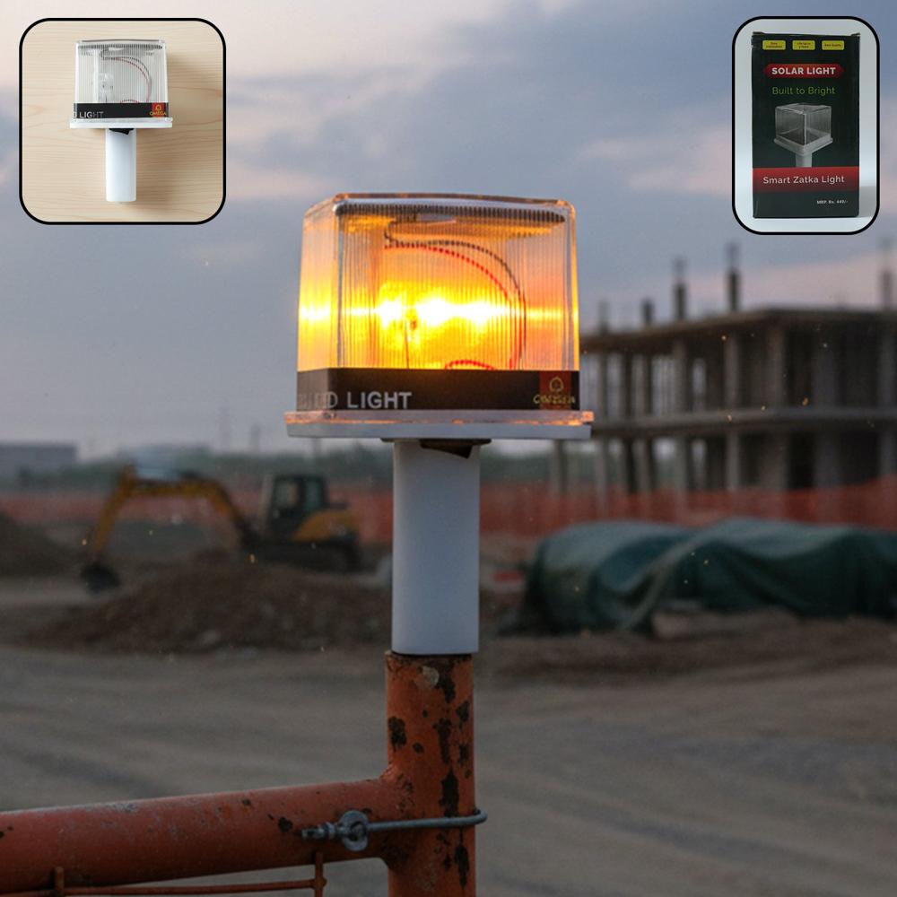 1200Mah Solar Powered Led Warning Beacon Light (1 Pc) - Color: Mix