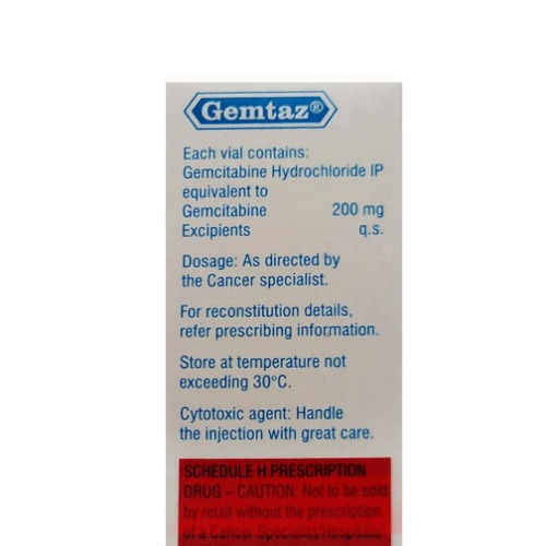 Gemtaz 200 mg Injection, Gemcitabine Anti-Cancer Oncology Injection