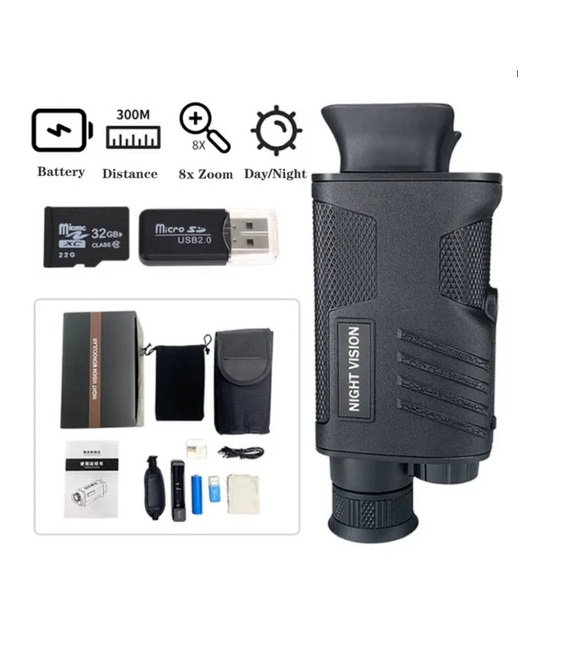 True Sense LG64 HD 1080P Infrared Night Vision Monocular 8x Zoom 300m Viewing, LG64