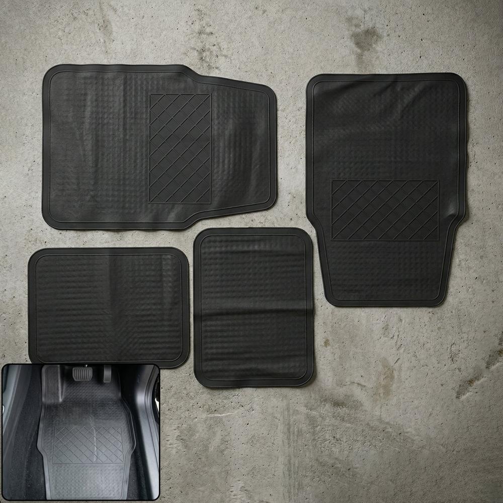 Heavy Duty Anti Slip Rubber Car Foot Mat Set (4 Pc) - Color: Mix