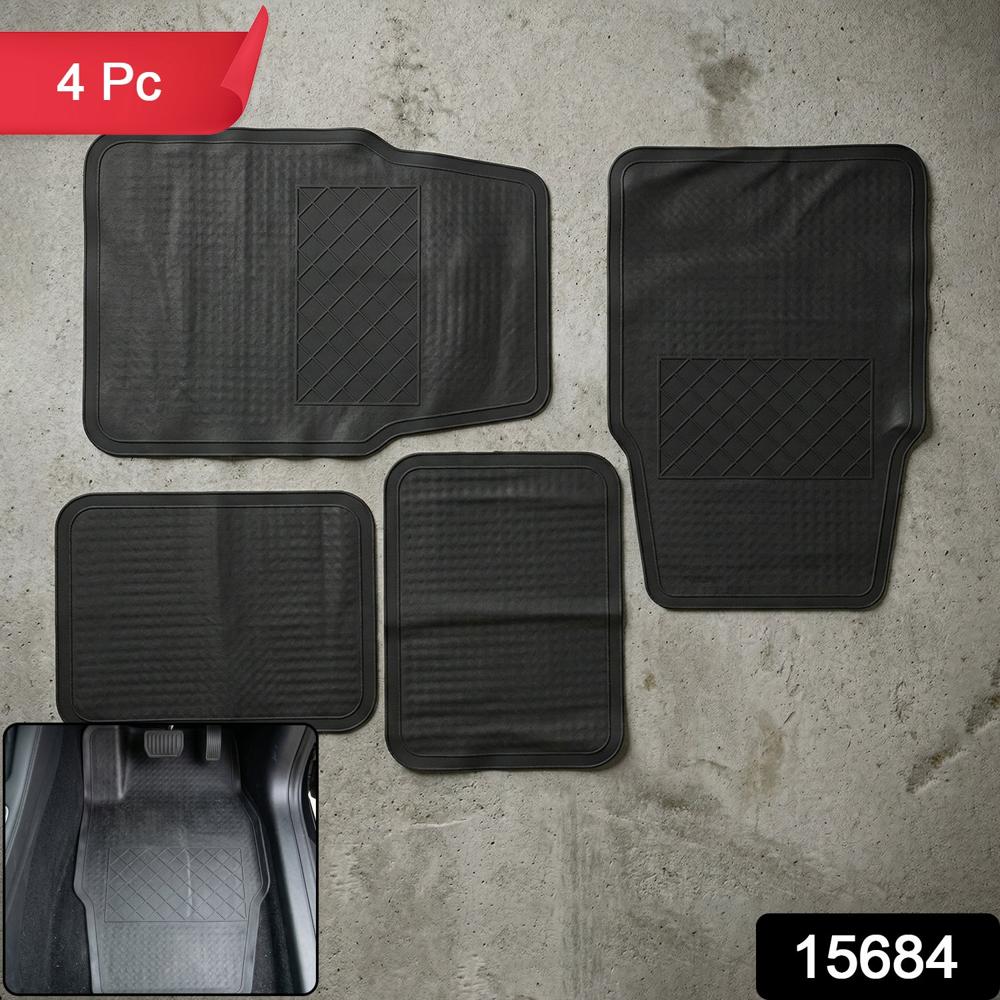 Heavy Duty Anti Slip Rubber Car Foot Mat Set (4 Pc) - Color: Mix
