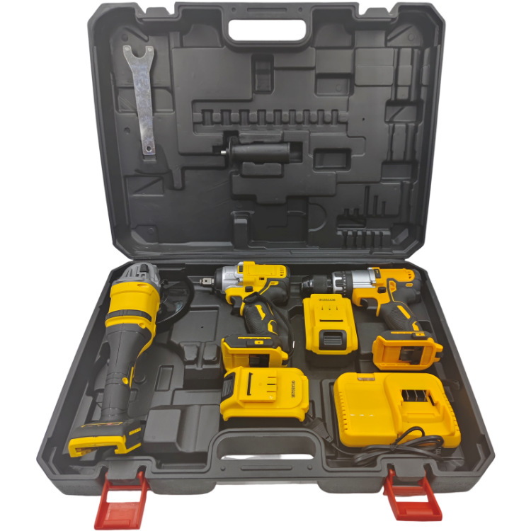 21V Brushless Lithium Battery Cordless Power Drill Set Electric Wrench Combination Drill Angle Grinde