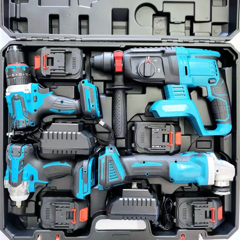 21V Brushless Lithium Battery Cordless Power Drill Set Electric Wrench Combination Drill Angle Grinde