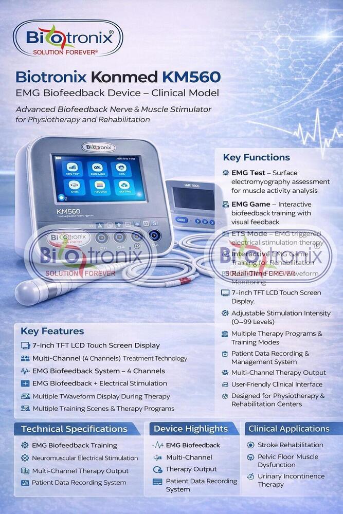 Konmed KM-560 4 Channel EMG Biofeedback System for Physiotherapy Clinics