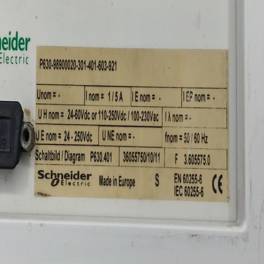 SCHNEIDER MICOM P630-9900020-301-401-603-921