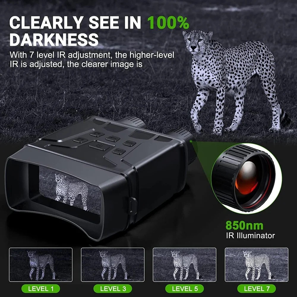 True Sense R6 Night Vision Binoculars With LCD Screen 1080P Hd Infrared For Hunting Travel, R6