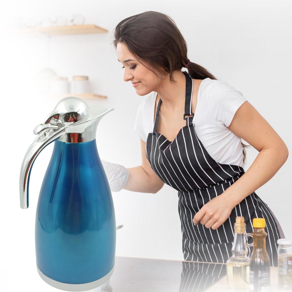 Vacuum Insulated Kettle Jug, Vacuum Insulated Thermos Kettle Jug Insulated Vacuum Flask, Vacuum Kettle Jug Stainless Steel For Milk ,Tea ,Beverage Home Office Travel Coffee (2 Ltr / 1Pc) - Color: Mix