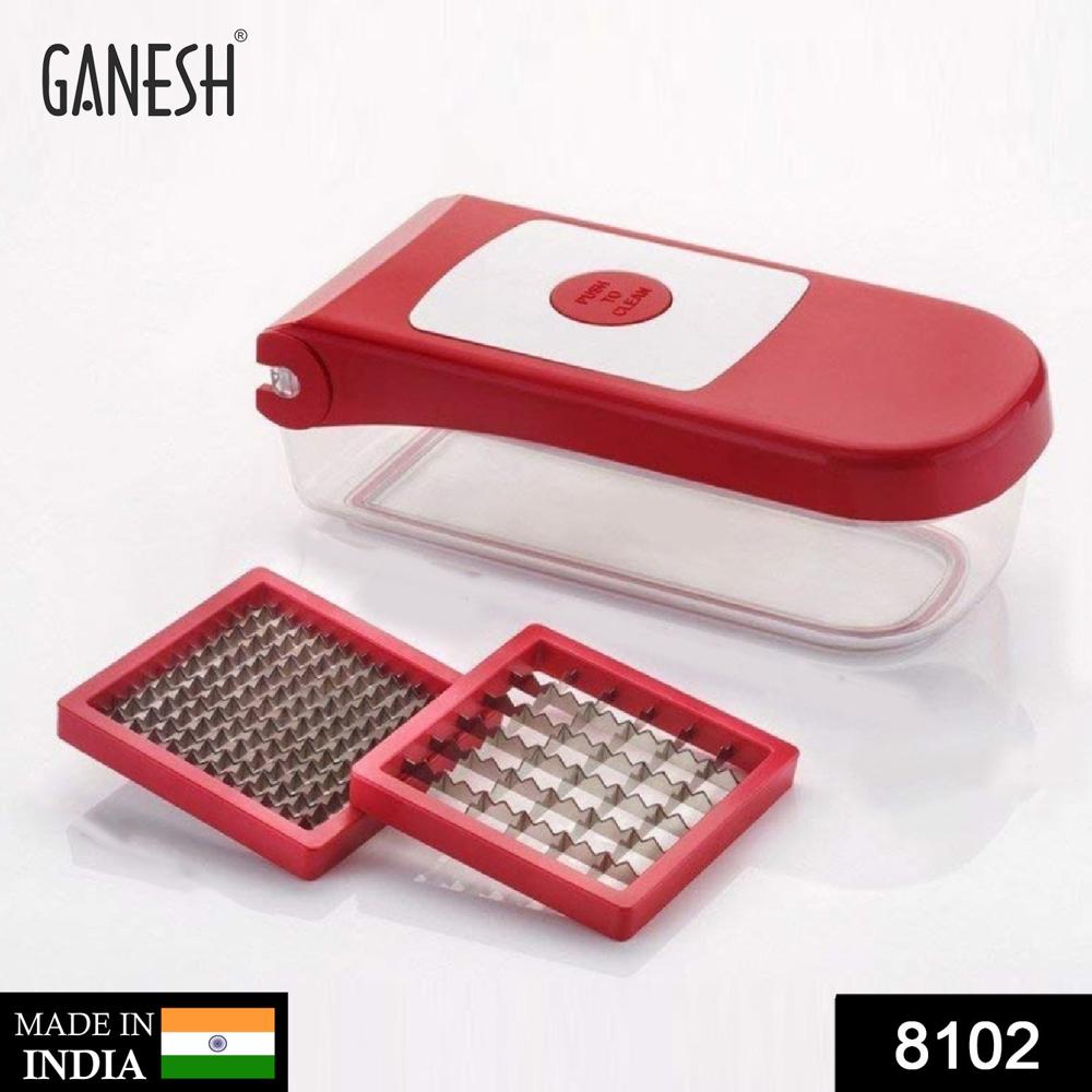Ganesh Plastic Chopper Vegetable And Fruit Cutter, Red - Color: Mix