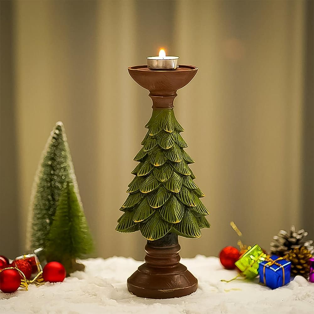 Christmas Tree Candleholder Candlestick Decorative For Home - Color: Mix