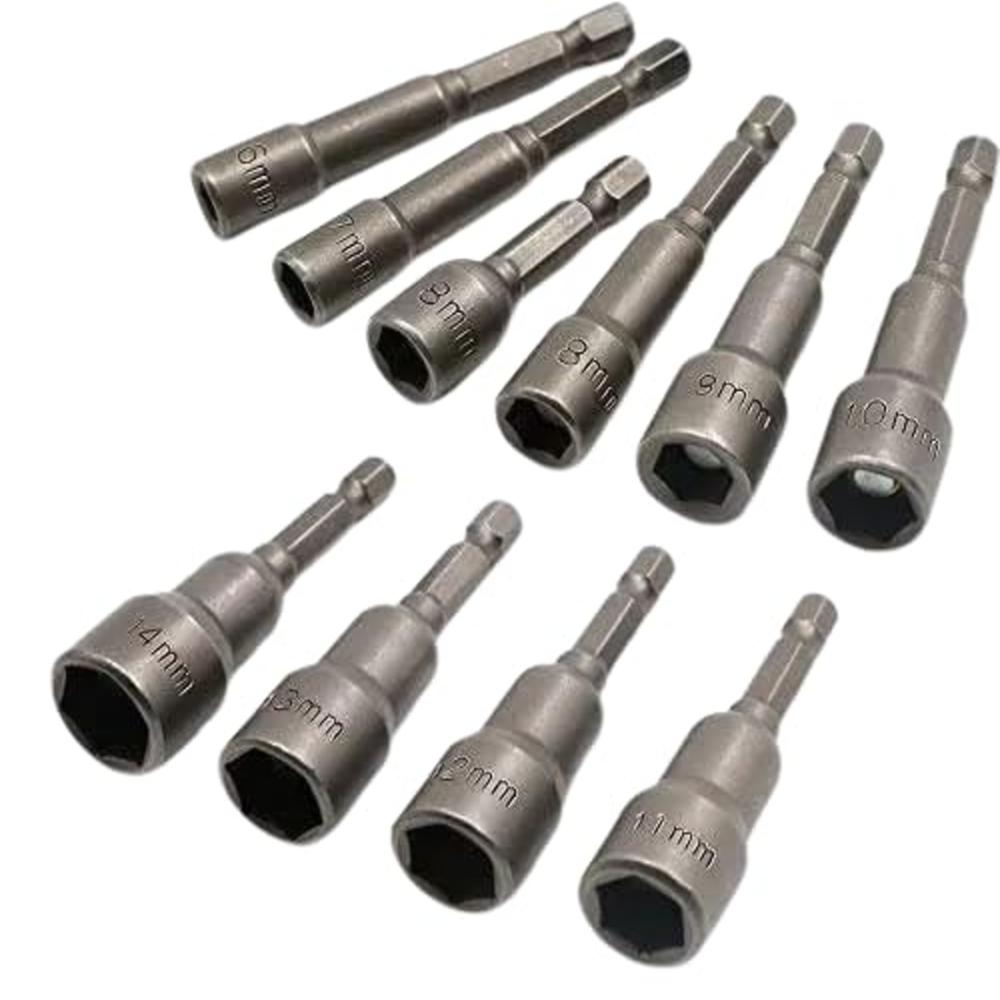 SDY-96008 Magnetic Nut Setter Set, Heat-Treated Steel, Compatible with Impact Drivers and Drill Drivers