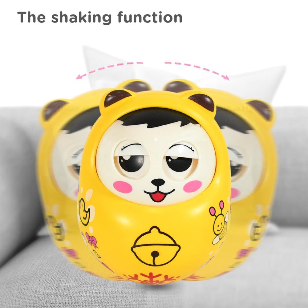 Musical Roly Poly Toy For Babies Push, Shake Wobbling Doll - Color: Mix