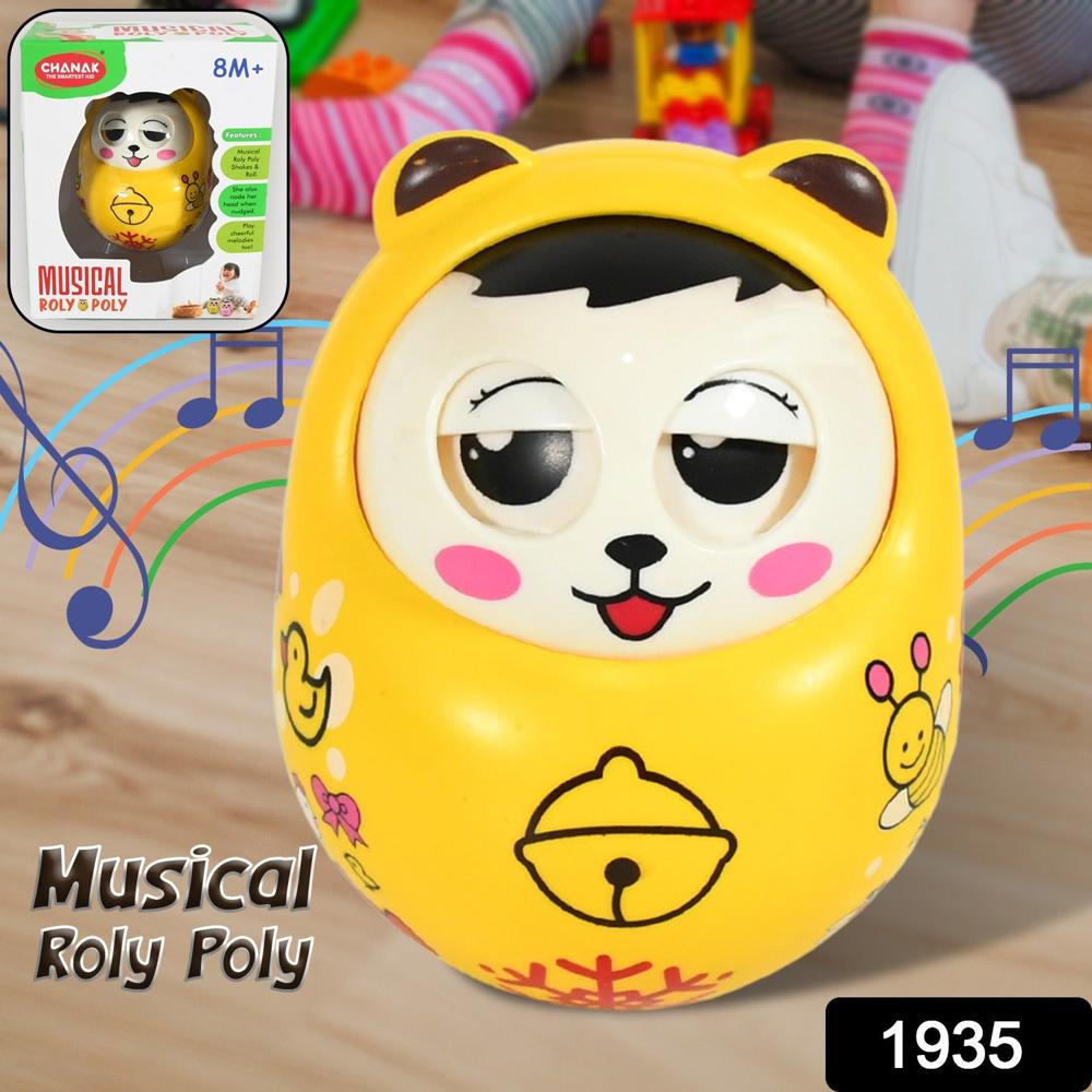 Musical Roly Poly Toy for Babies Push, Shake Wobbling Doll