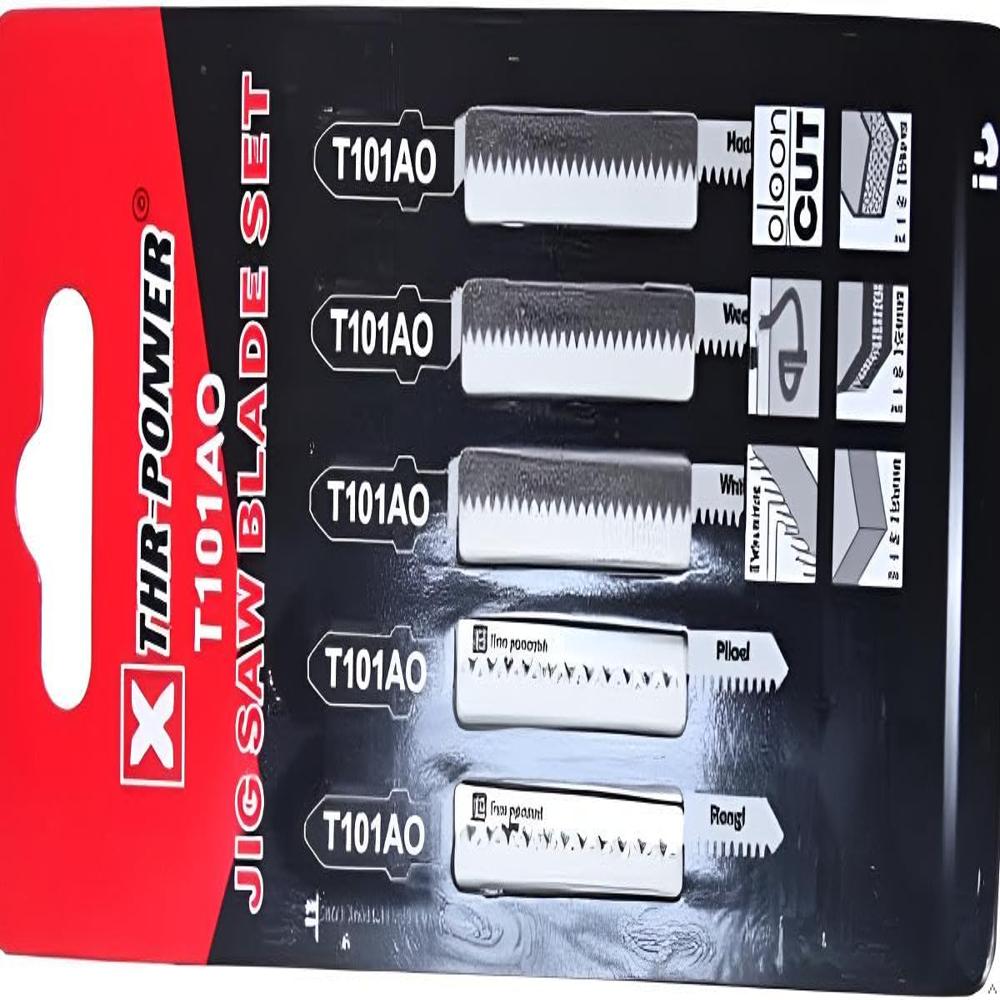 T101A0 Jigsaw Blade Set for Wood and Plastic, High Carbon Steel, 5-Pack