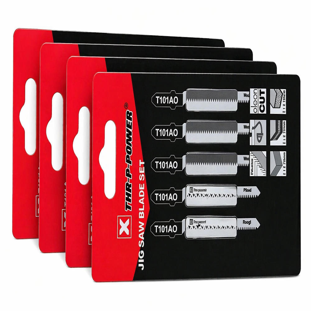 T101A0 Jigsaw Blade Set for Wood and Plastic, High Carbon Steel, 5-Pack